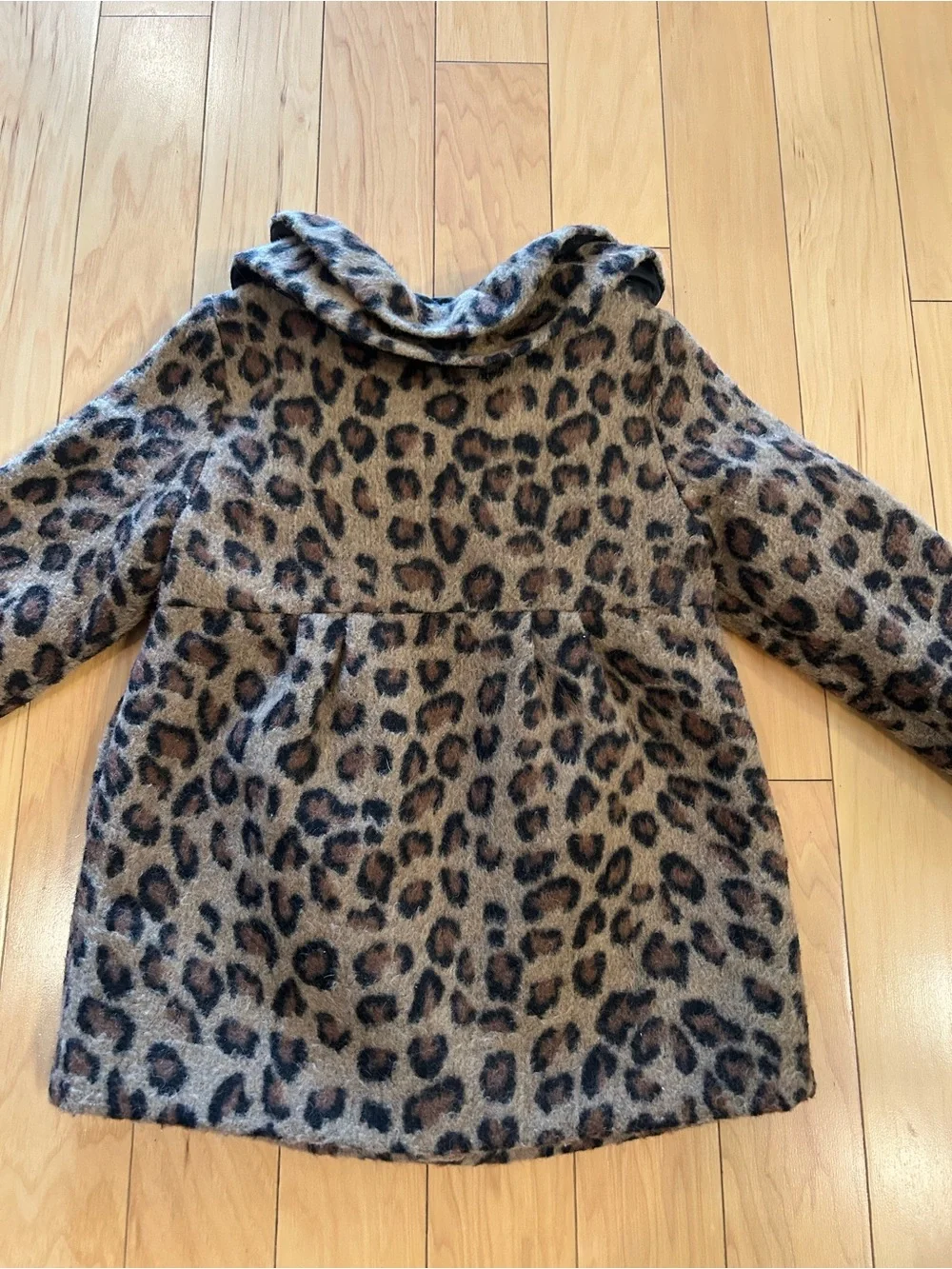 Old Navy Girls' Leopard Print Peacoat - Brown & Black